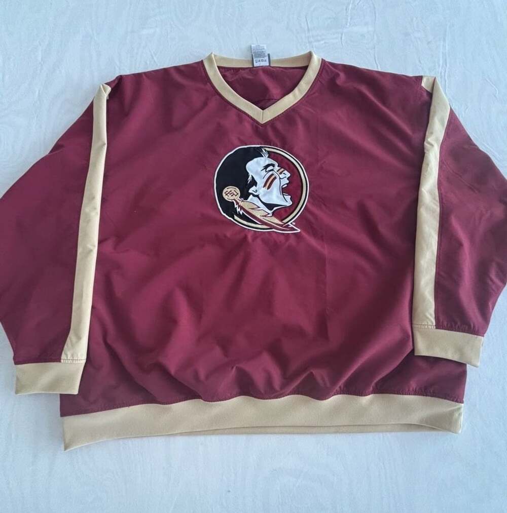 Knights Apparel Florida State Seminoles V-Neck Windshirt Jacket 2XL